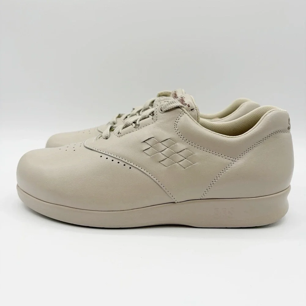 SAS FREETIME Women's BONE Leather Lace Comfort Walking Shoes 7.5 WW Wide New